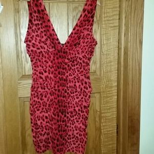 COPY - Xl red leopard dress w flattering v neck &…